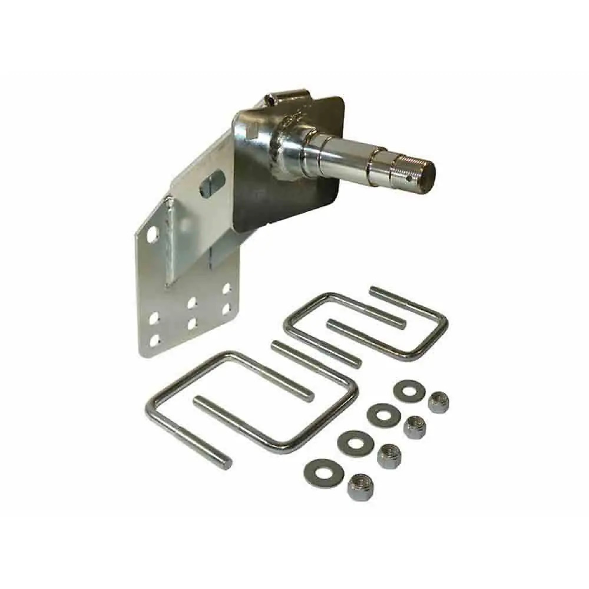 Tie Down, Side Mount Spare Tire Carrier with Tapered Spindle, Mounts Both Spare Hub and Spare Tire, For Hubs Using 1-3/8 inner and 1-1/16 Outer I.D. bearings, Fits Tubing Up to 3 Inch Wide by 4Inch High, Model# 48056
